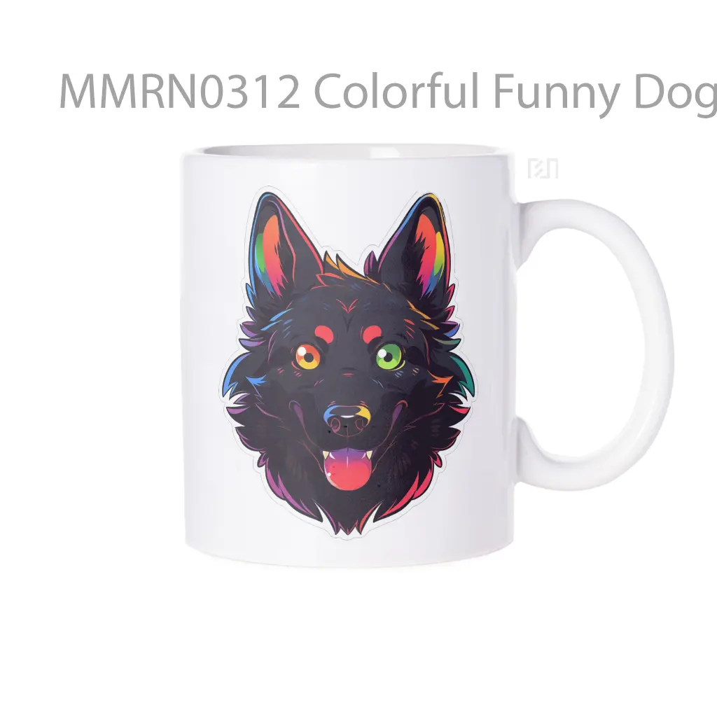Colorful Funny Dog Head Gelas Keramik Mug