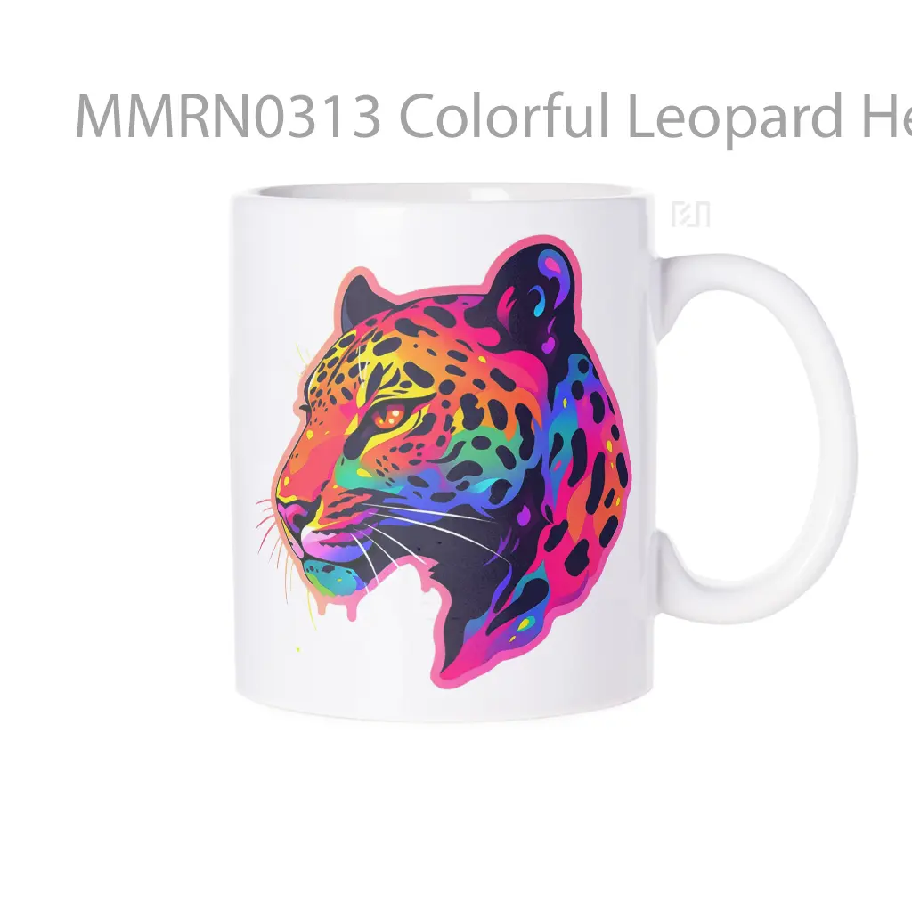 Colorful Leopard Head Gelas Keramik Mug
