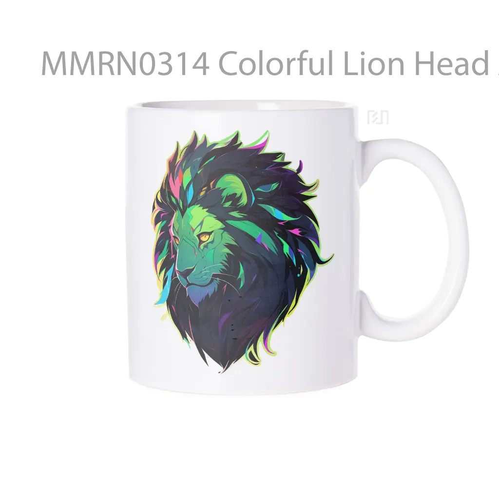 Colorful Lion Head Art Gelas Keramik Mug