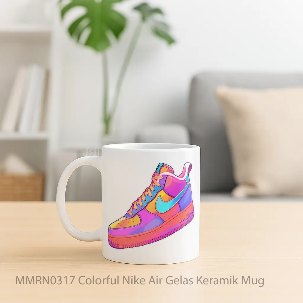 Colorful Nike Air Gelas Keramik Mug - Sudut 2