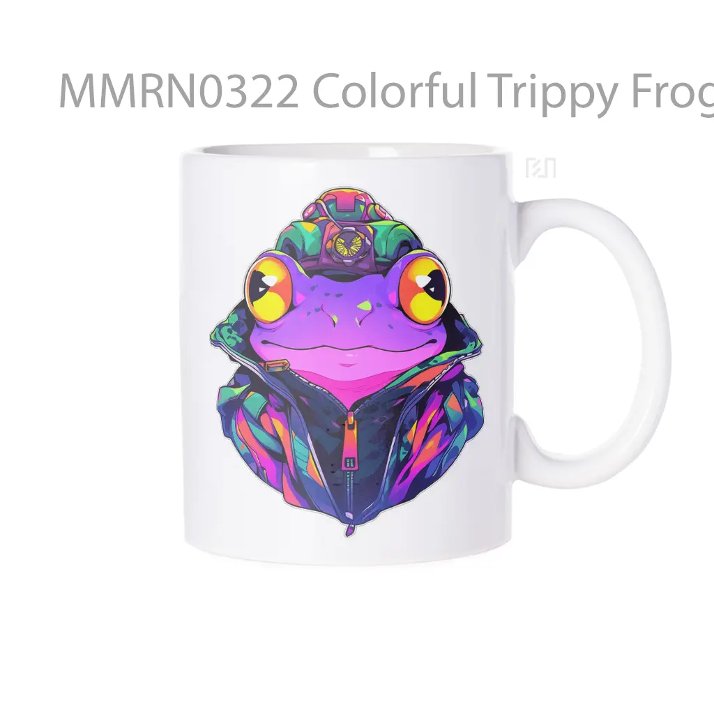 Colorful Trippy Frog Art Gelas Keramik Mug