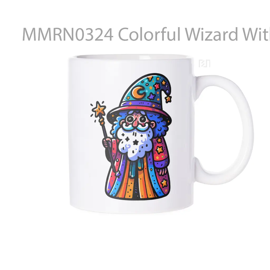 Colorful Wizard With Magic Wand Gelas Keramik Mug