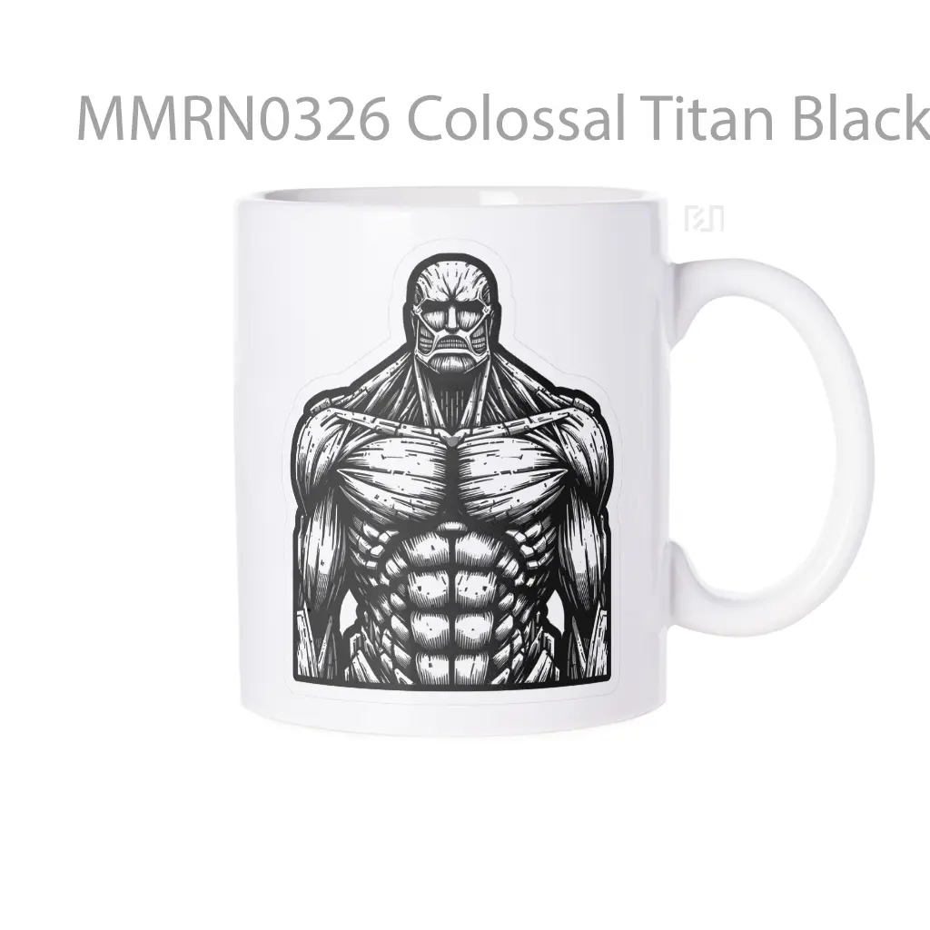 Colossal Titan Black White Aot Gelas Keramik Mug