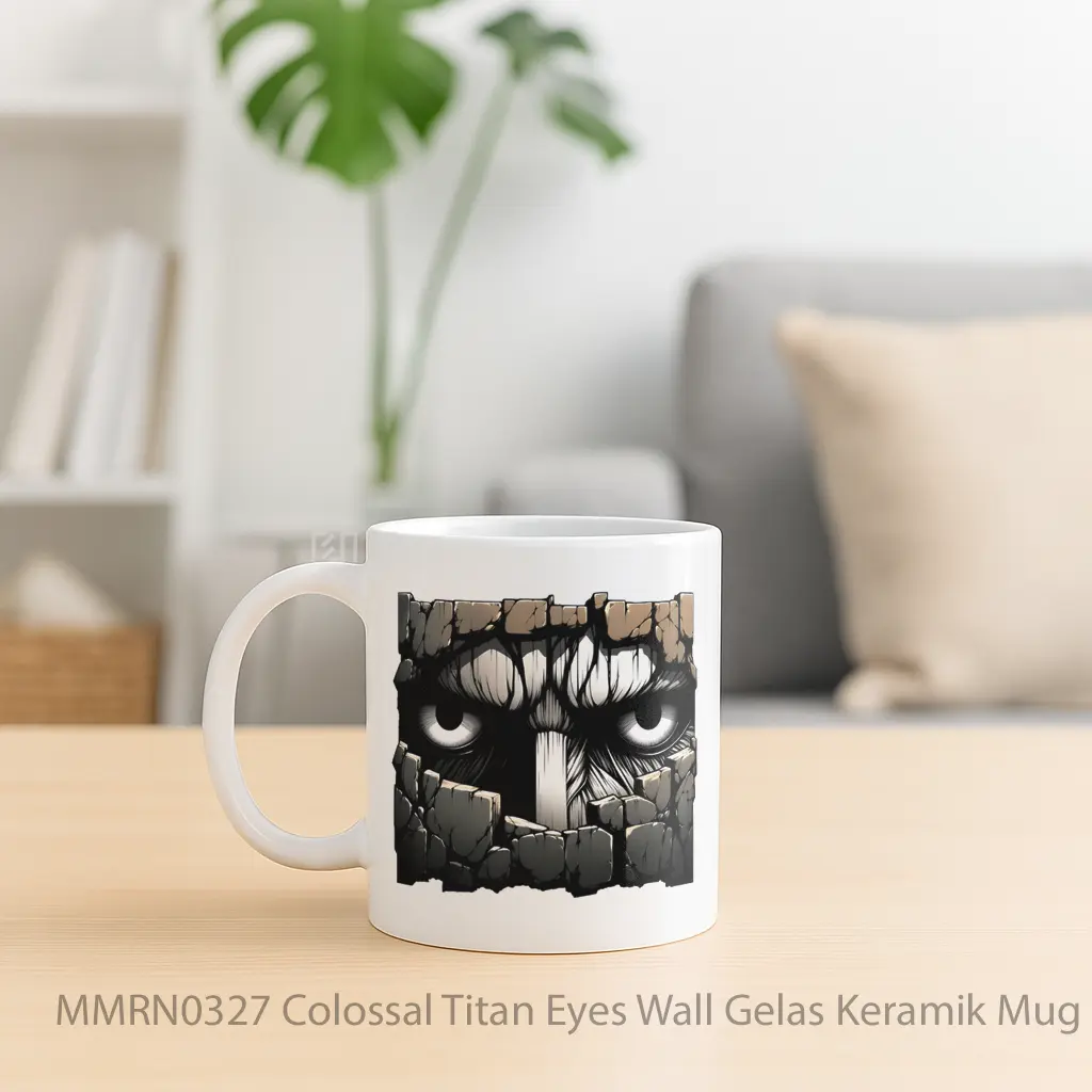 Colossal Titan Eyes Wall Gelas Keramik Mug - Sudut 2