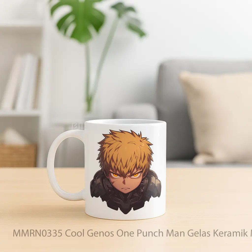 Cool Genos One Punch Man Gelas Keramik Mug - Sudut 2