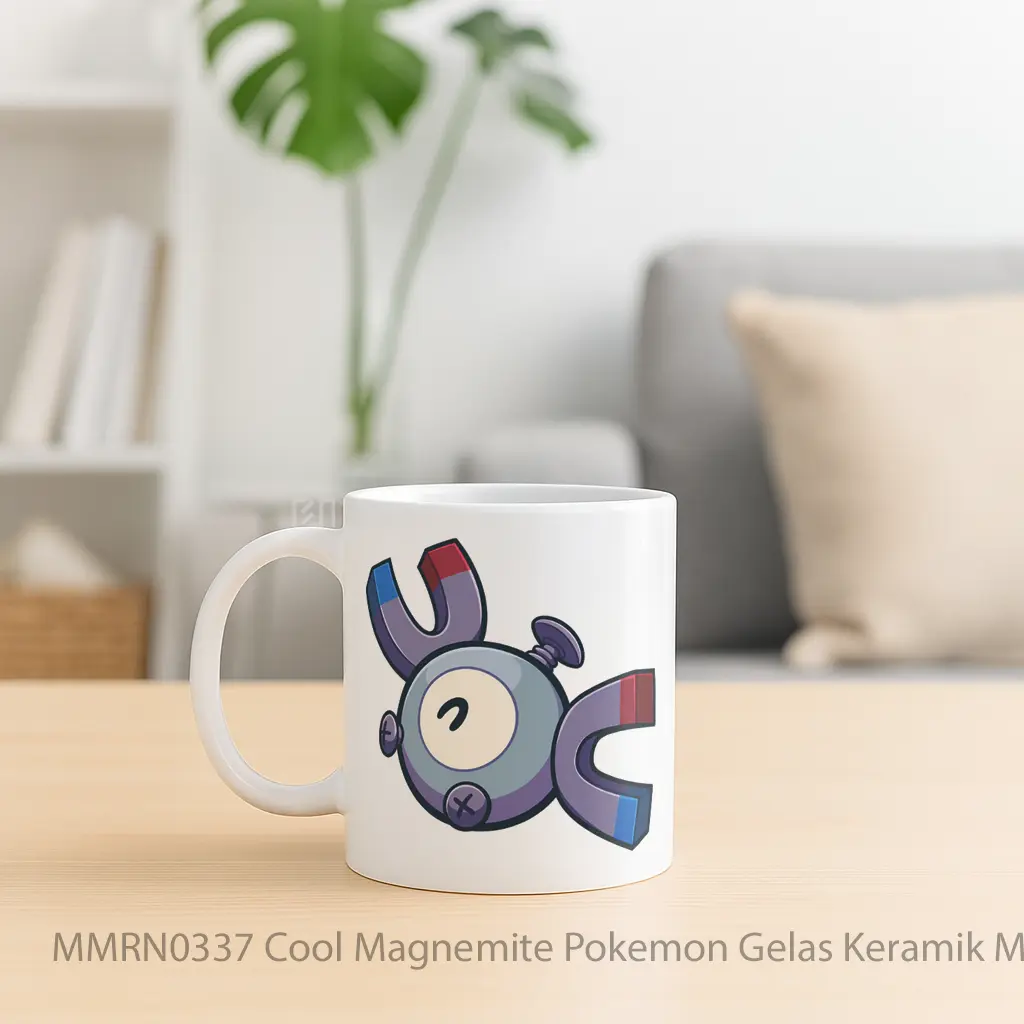 Cool Magnemite Pokemon Gelas Keramik Mug - Sudut 2