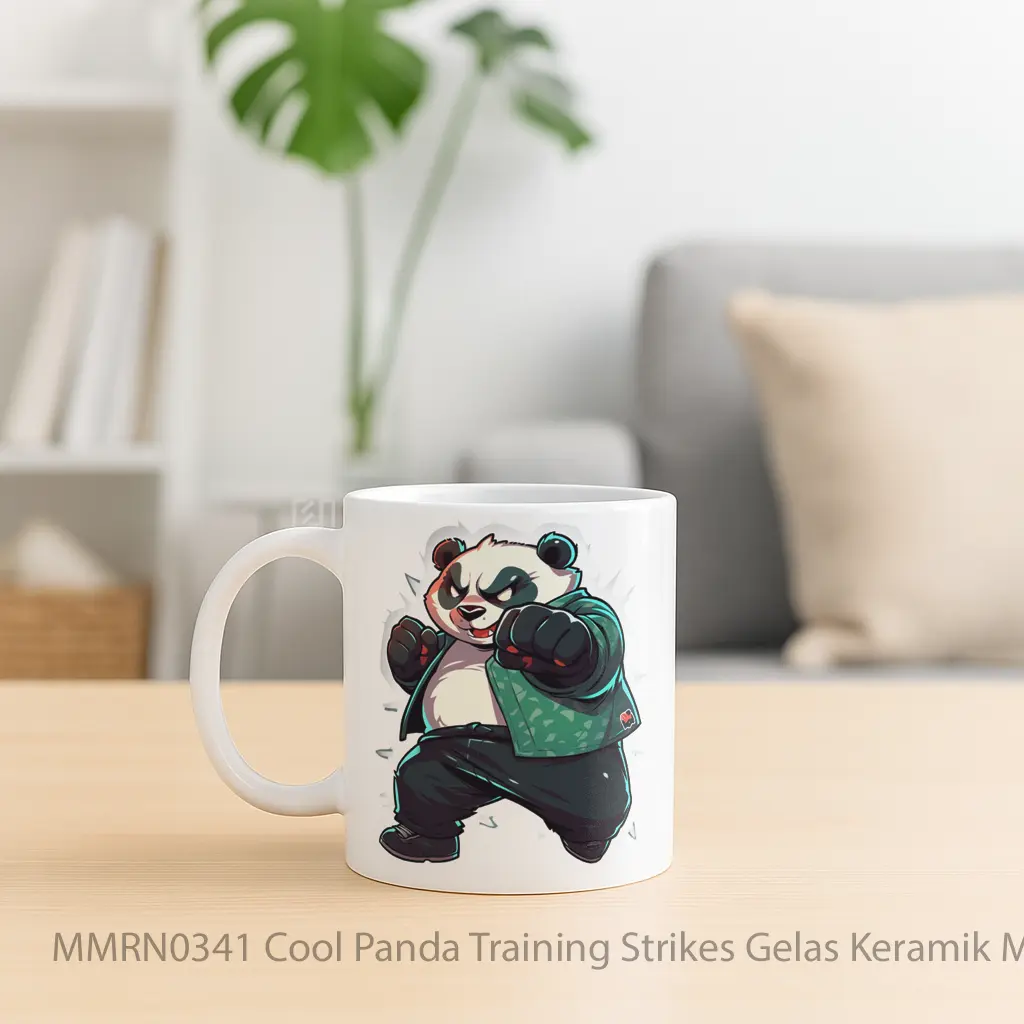 Cool Panda Training Strikes Gelas Keramik Mug - Sudut 2
