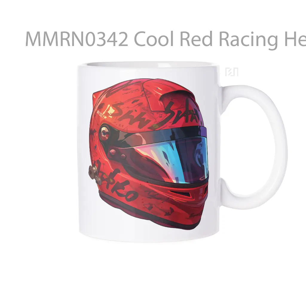 Cool Red Racing Helmet Gelas Keramik Mug