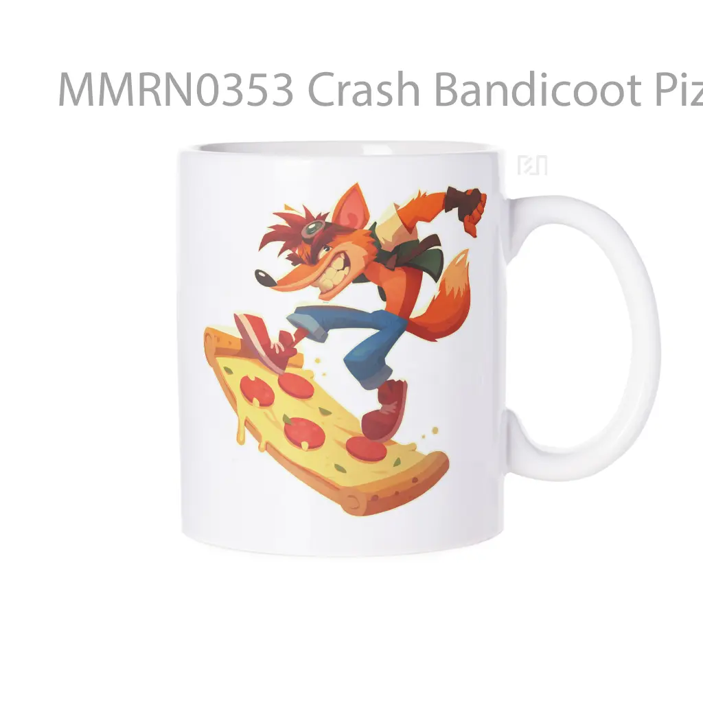 Crash Bandicoot Pizza Surfing Gelas Keramik Mug