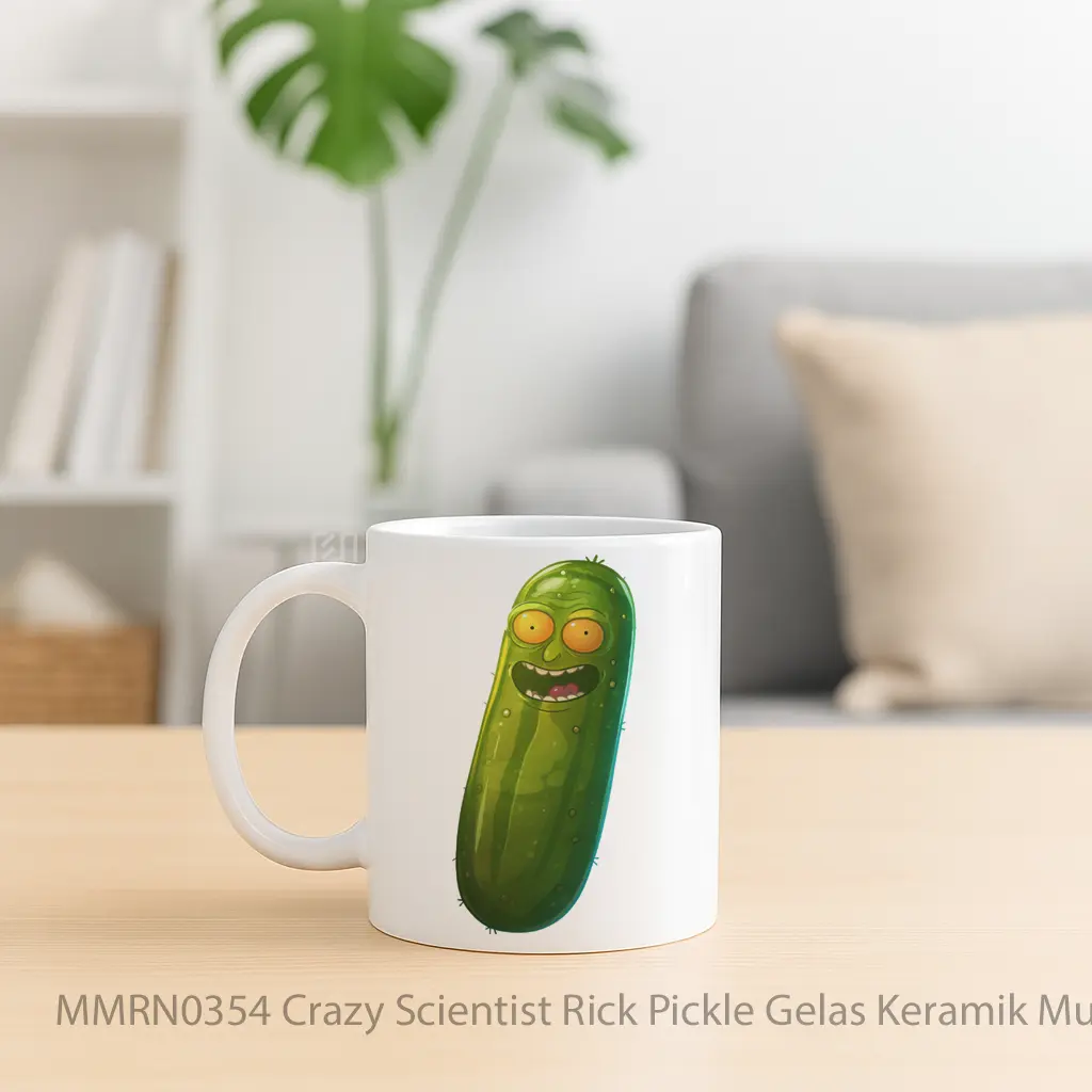 Crazy Scientist Rick Pickle Gelas Keramik Mug - Sudut 2