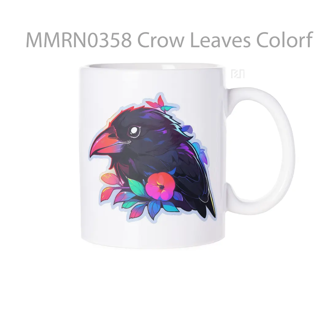 Crow Leaves Colorful Gelas Keramik Mug