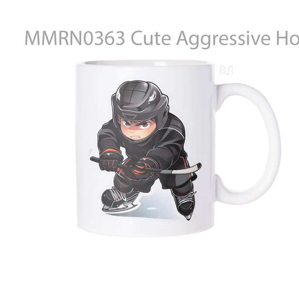 Cute Aggressive Hockey Player Gelas Keramik Mug