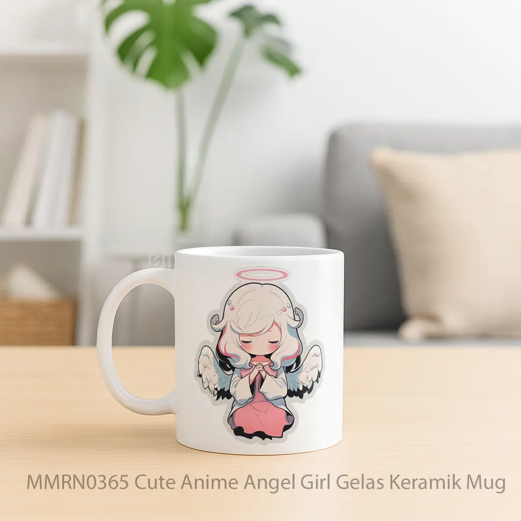Cute Anime Angel Girl Gelas Keramik Mug - Sudut 2
