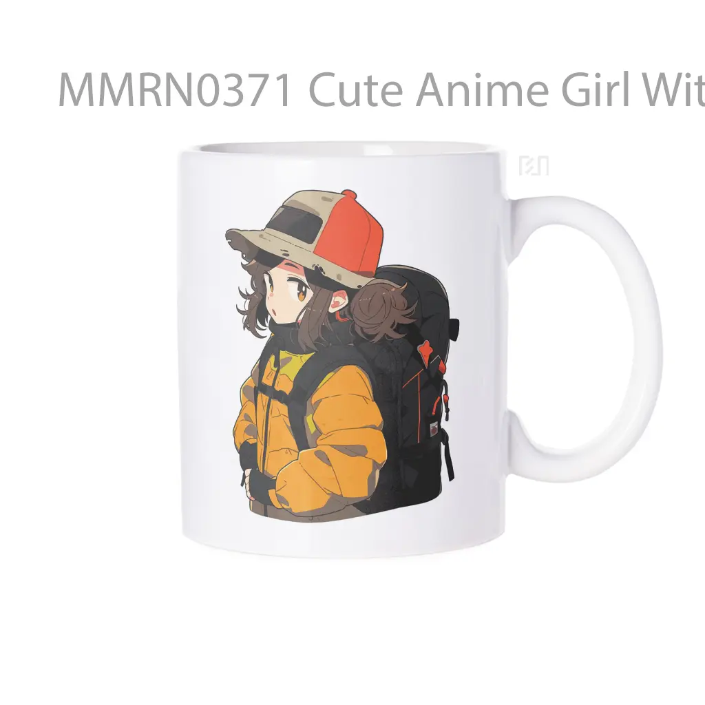Cute Anime Girl With Backpack Gelas Keramik Mug