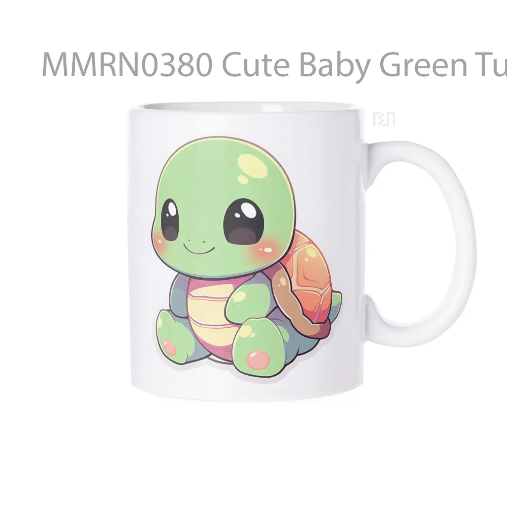 Cute Baby Green Turtle Gelas Keramik Mug