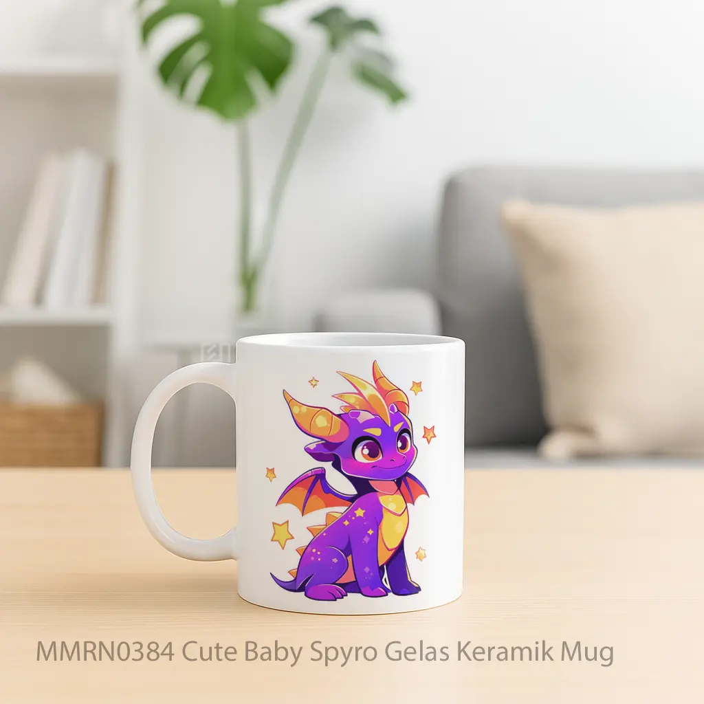 Cute Baby Spyro Gelas Keramik Mug - Sudut 2