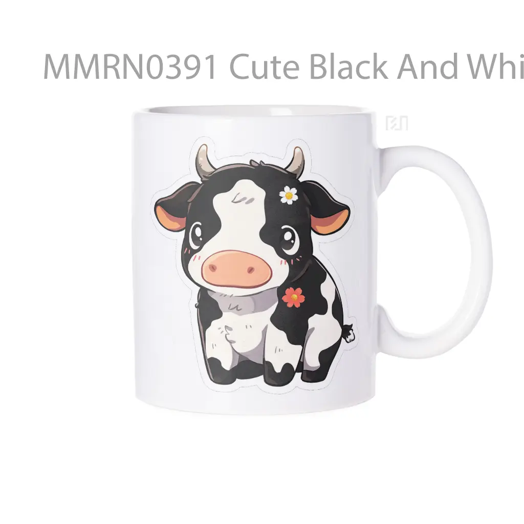 Cute Black And White Cow Gelas Keramik Mug