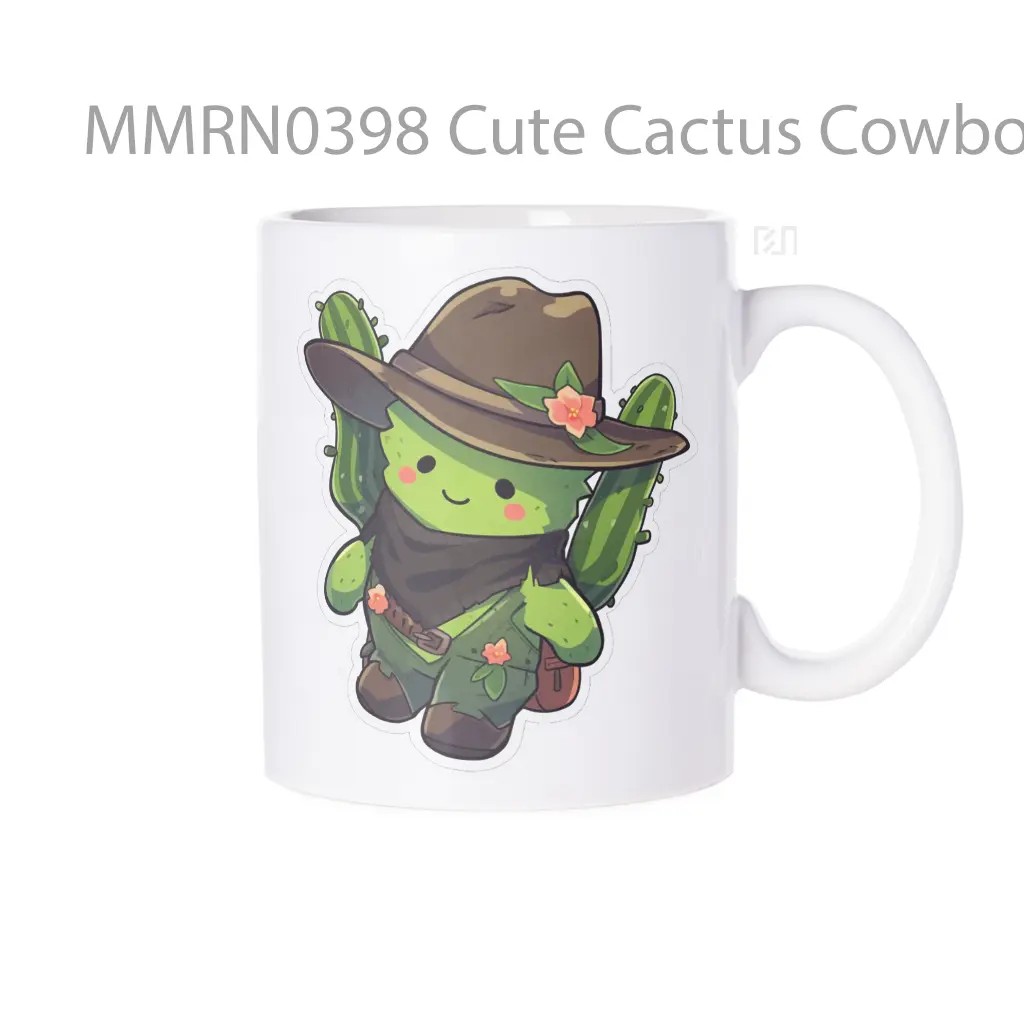 Cute Cactus Cowboy Gelas Keramik Mug