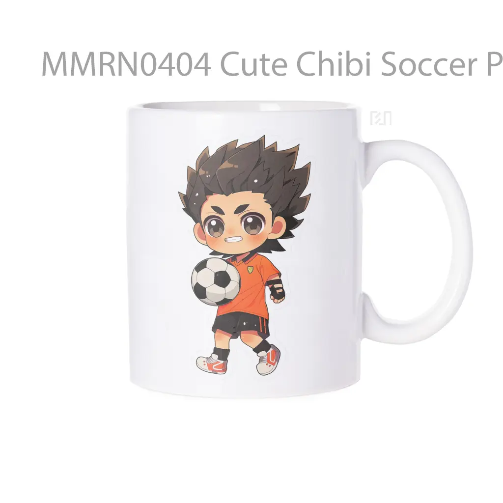 Cute Chibi Soccer Player With Ball Gelas Keramik Mug