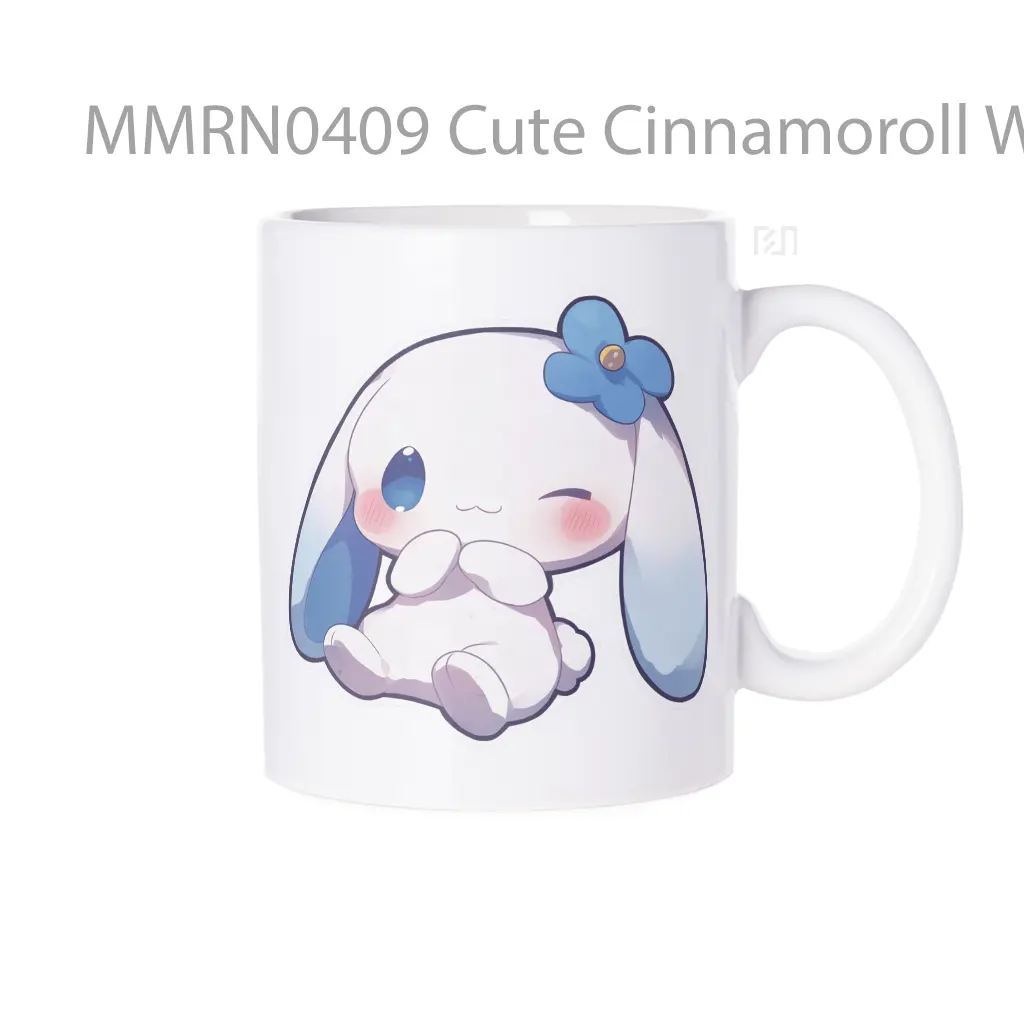 Cute Cinnamoroll With Flower Gelas Keramik Mug
