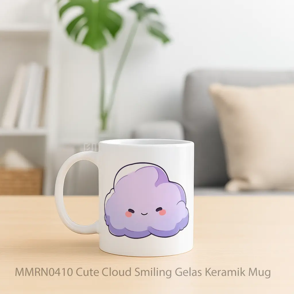 Cute Cloud Smiling Gelas Keramik Mug - Sudut 2