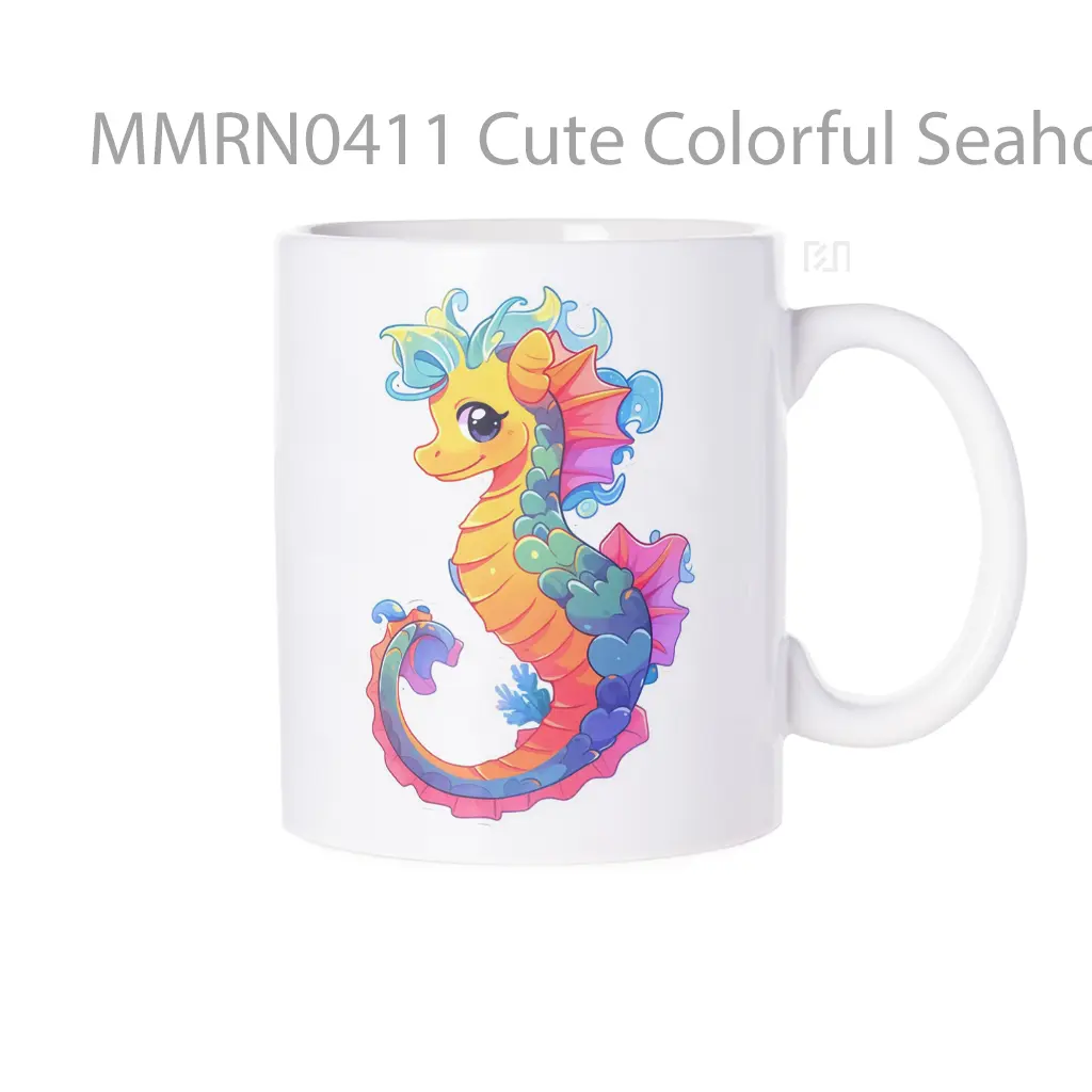Cute Colorful Seahorse Gelas Keramik Mug