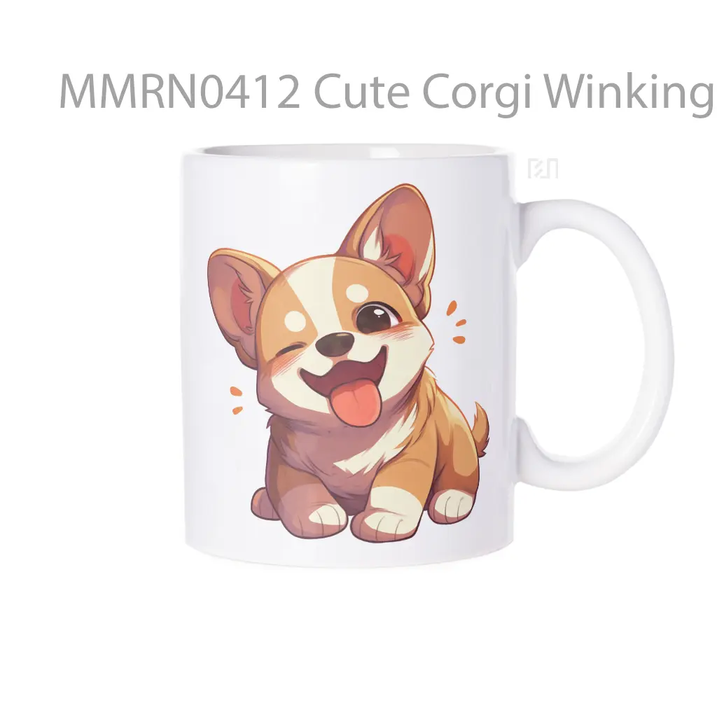 Cute Corgi Winking Clipart Gelas Keramik Mug