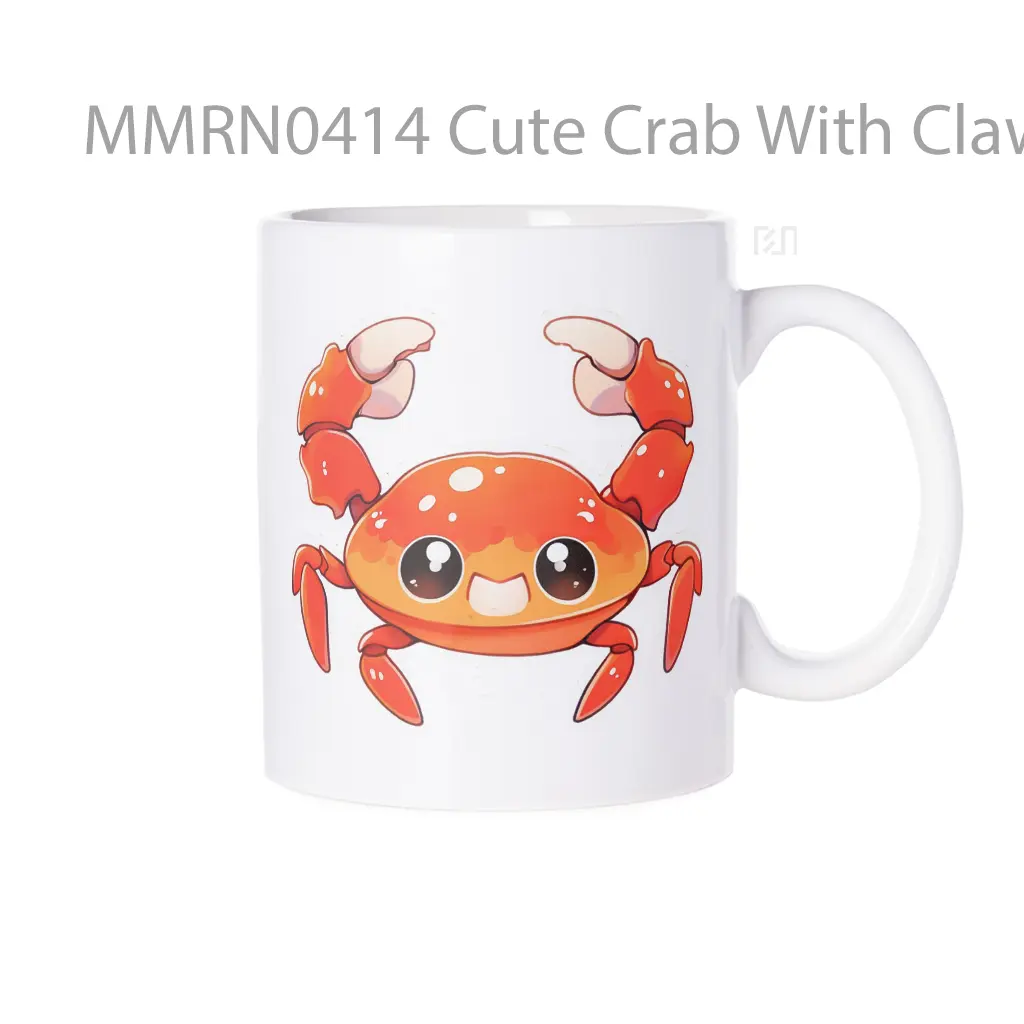 Cute Crab With Claws Raised Gelas Keramik Mug