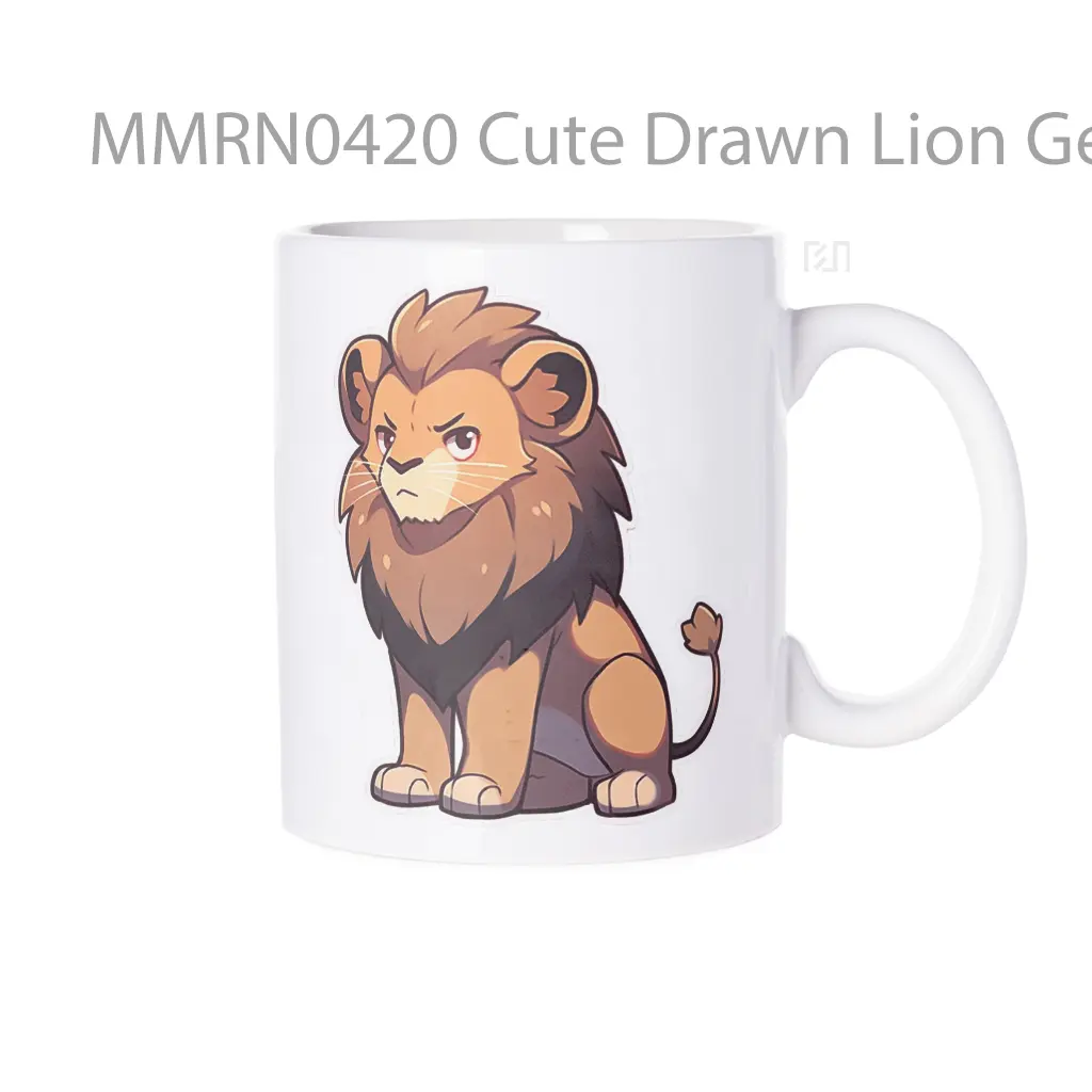 Cute Drawn Lion Gelas Keramik Mug