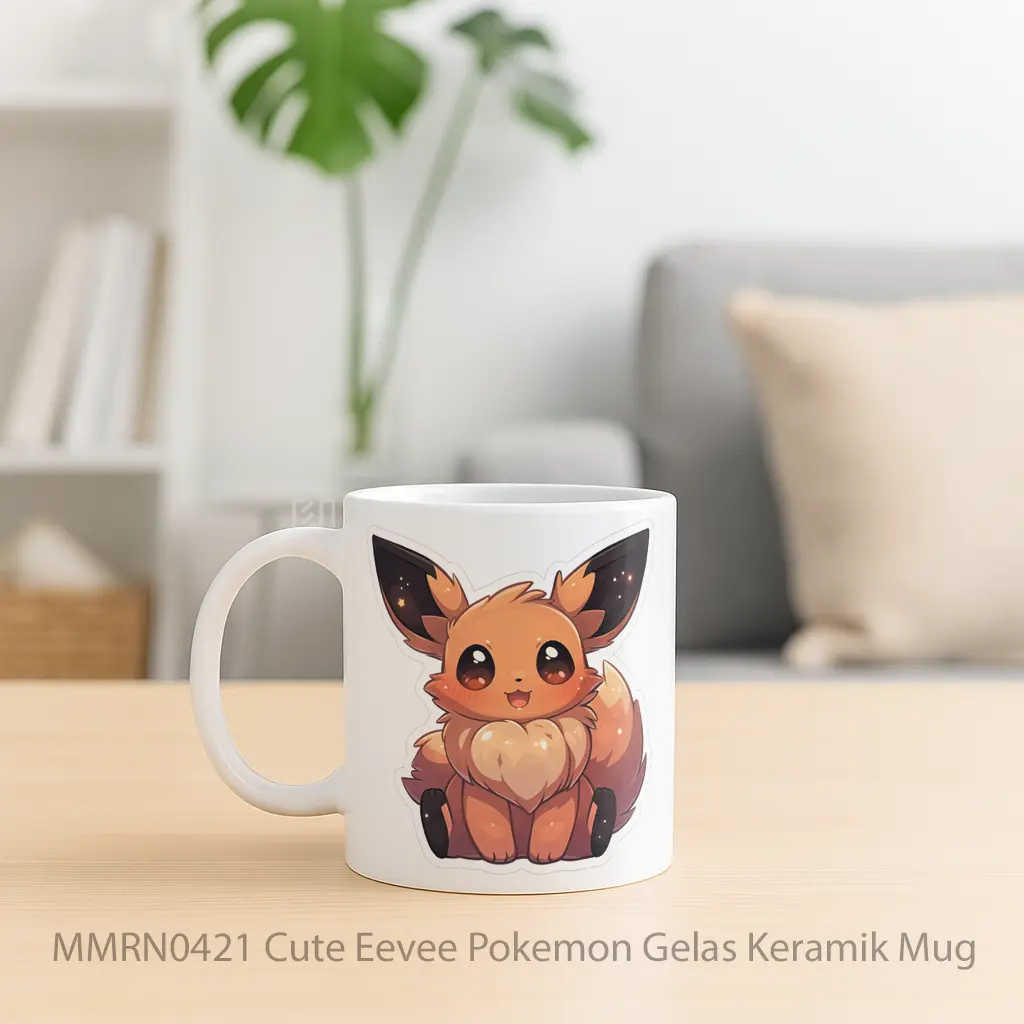 Cute Eevee Pokemon Gelas Keramik Mug - Sudut 2