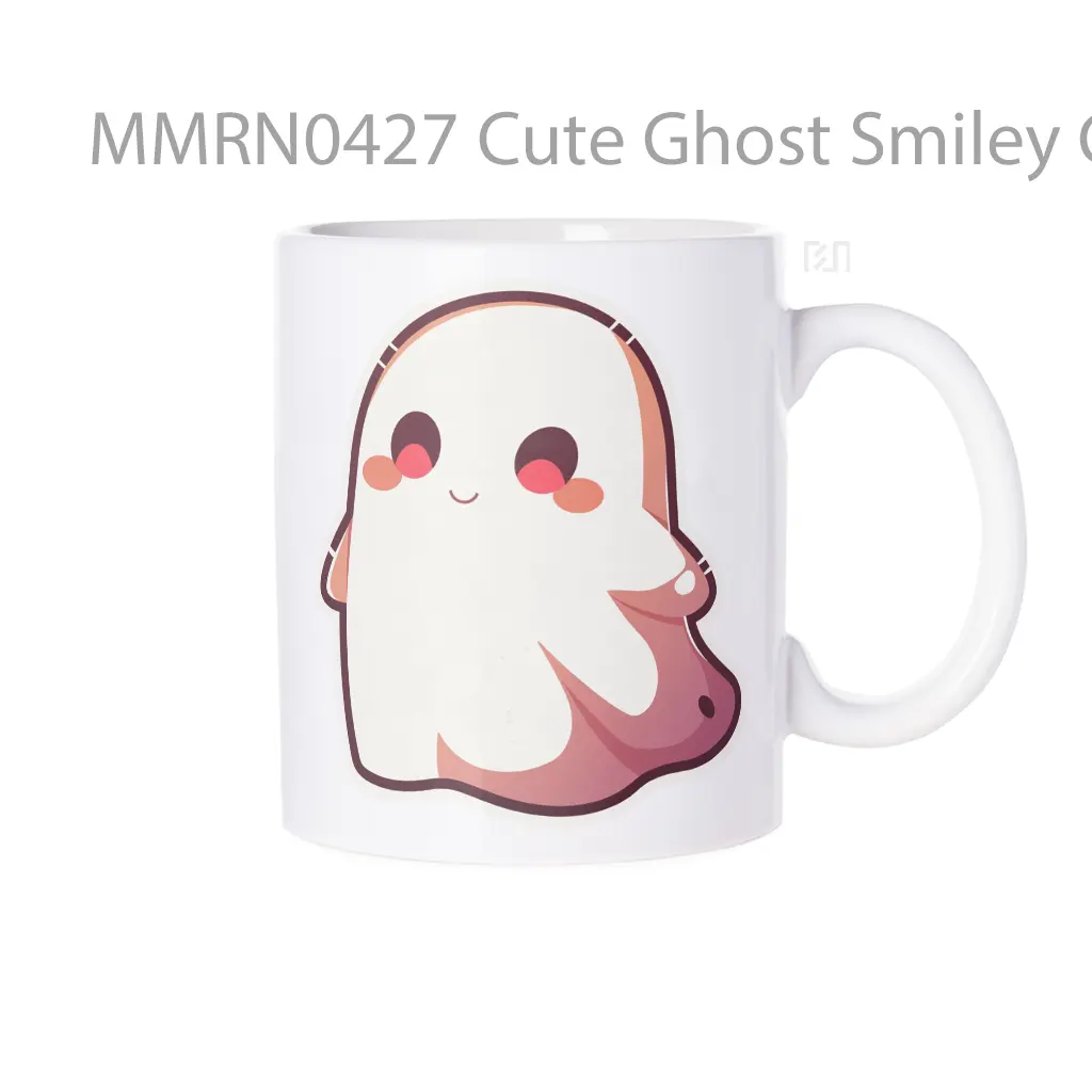 Cute Ghost Smiley Gelas Keramik Mug
