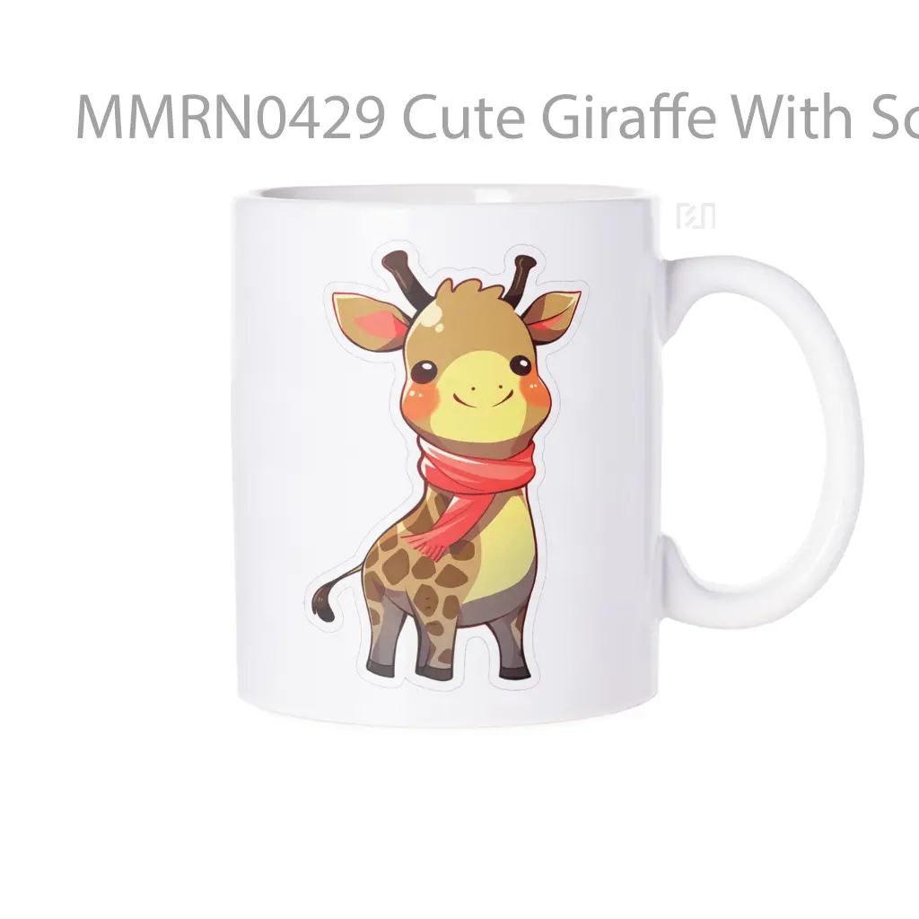 Cute Giraffe With Scarf Gelas Keramik Mug