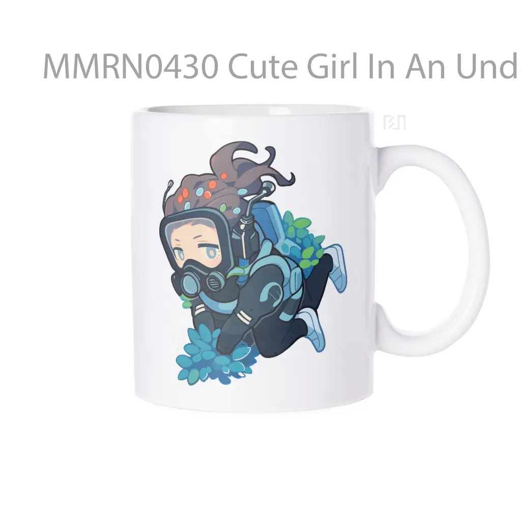 Cute Girl In An Underwater Suit Gelas Keramik Mug