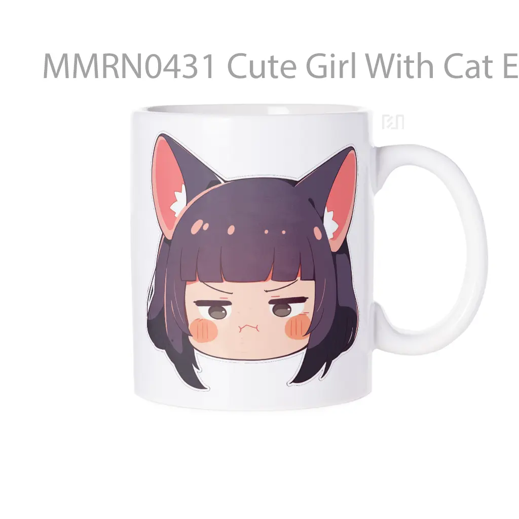 Cute Girl With Cat Ears Anime Gelas Keramik Mug