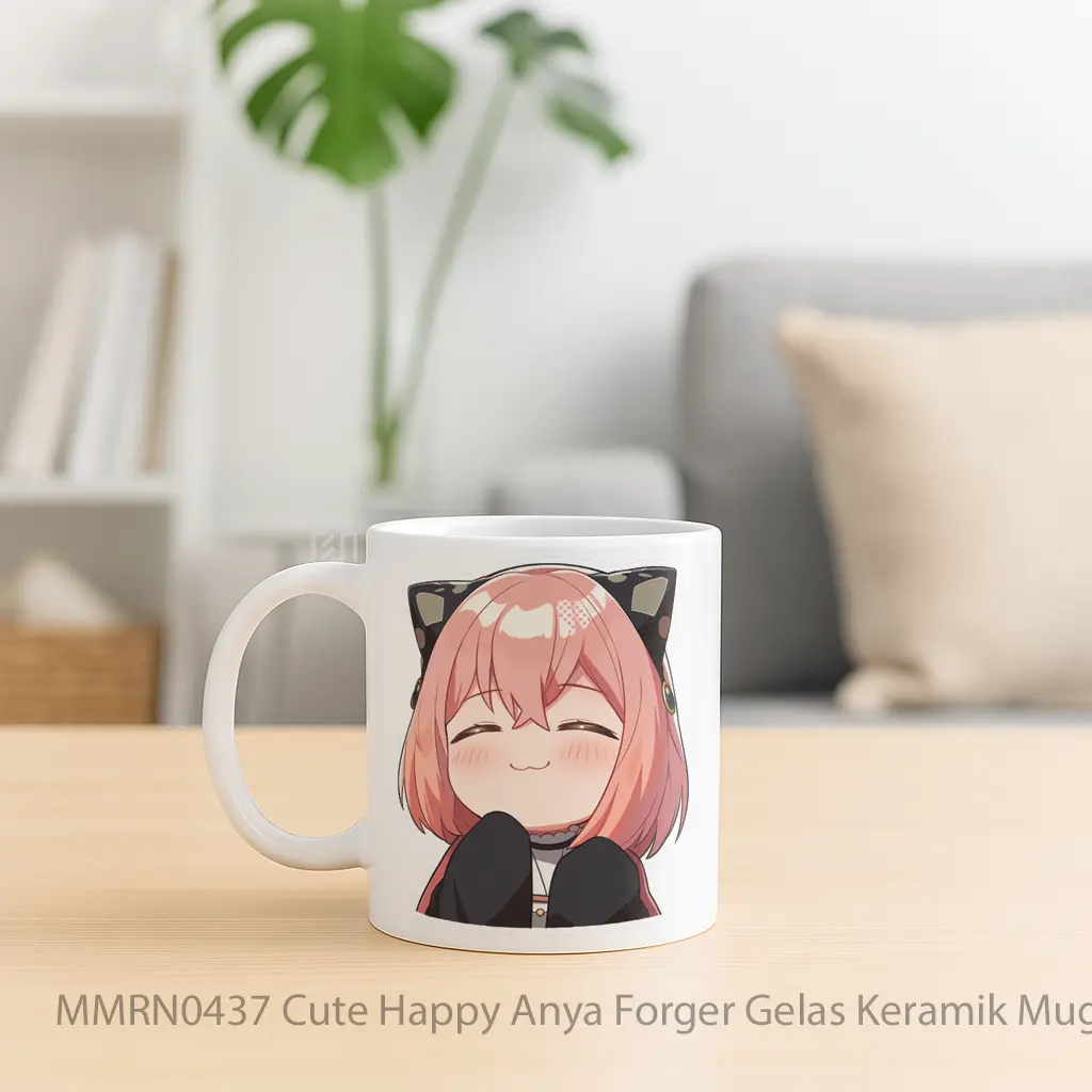 Cute Happy Anya Forger Gelas Keramik Mug - Sudut 2