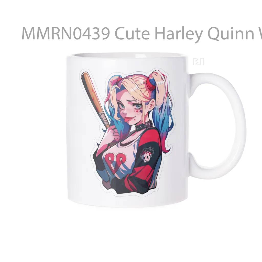 Cute Harley Quinn With Bat Comics Gelas Keramik Mug