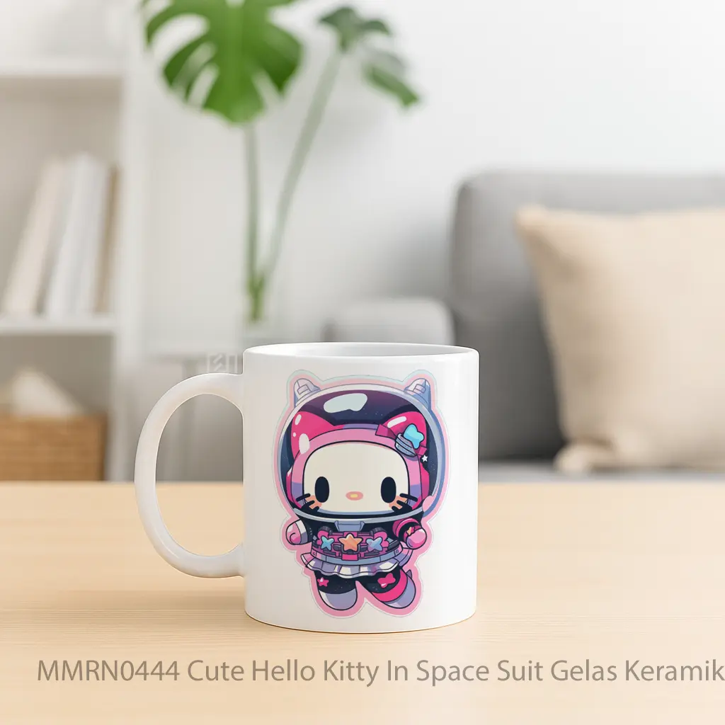 Cute Hello Kitty In Space Suit Gelas Keramik Mug - Sudut 2