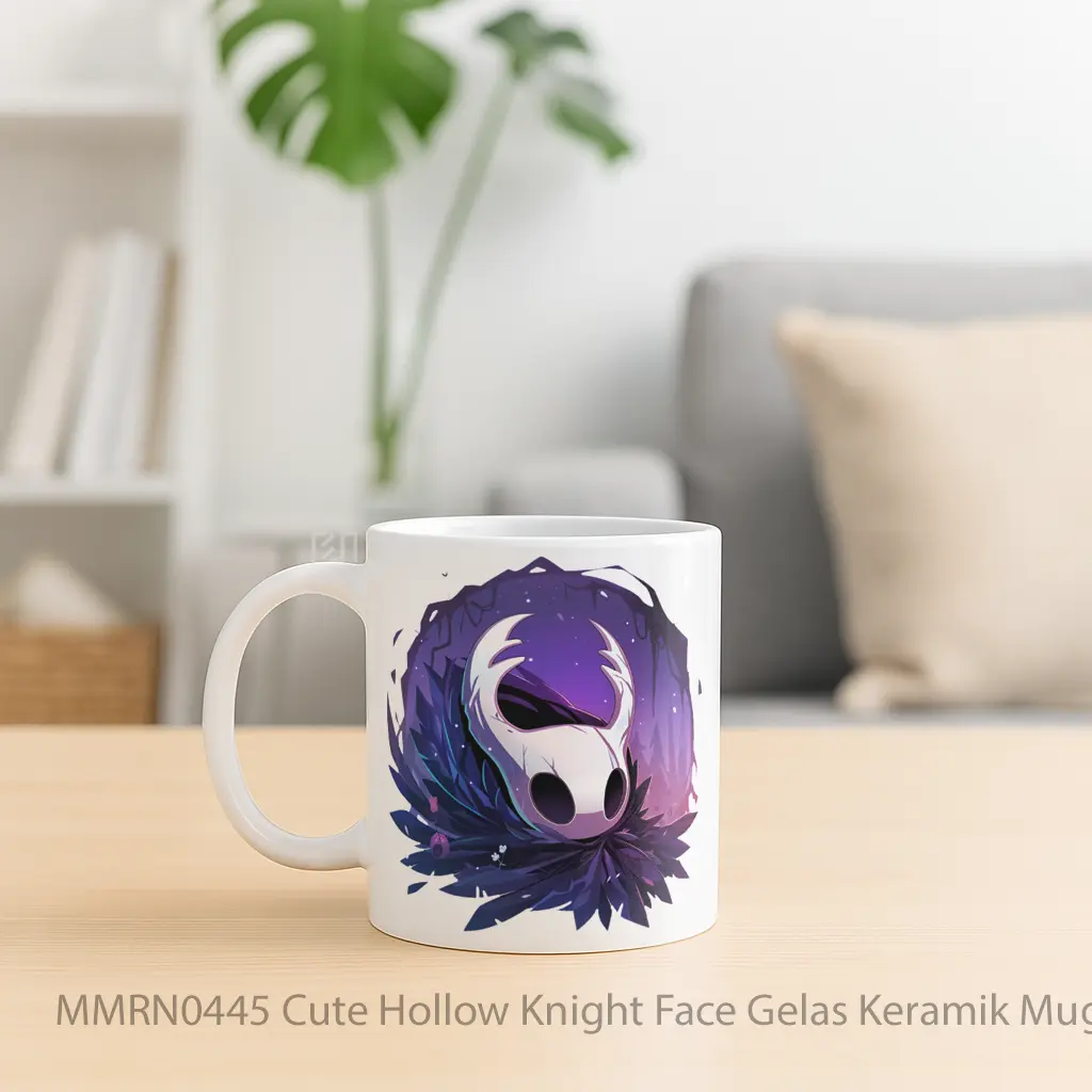 Cute Hollow Knight Face Gelas Keramik Mug - Sudut 2