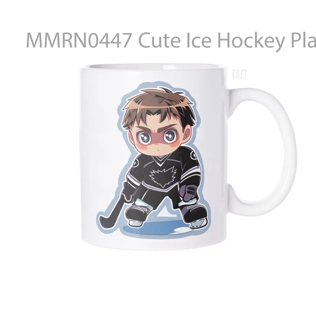Cute Ice Hockey Player Gelas Keramik Mug
