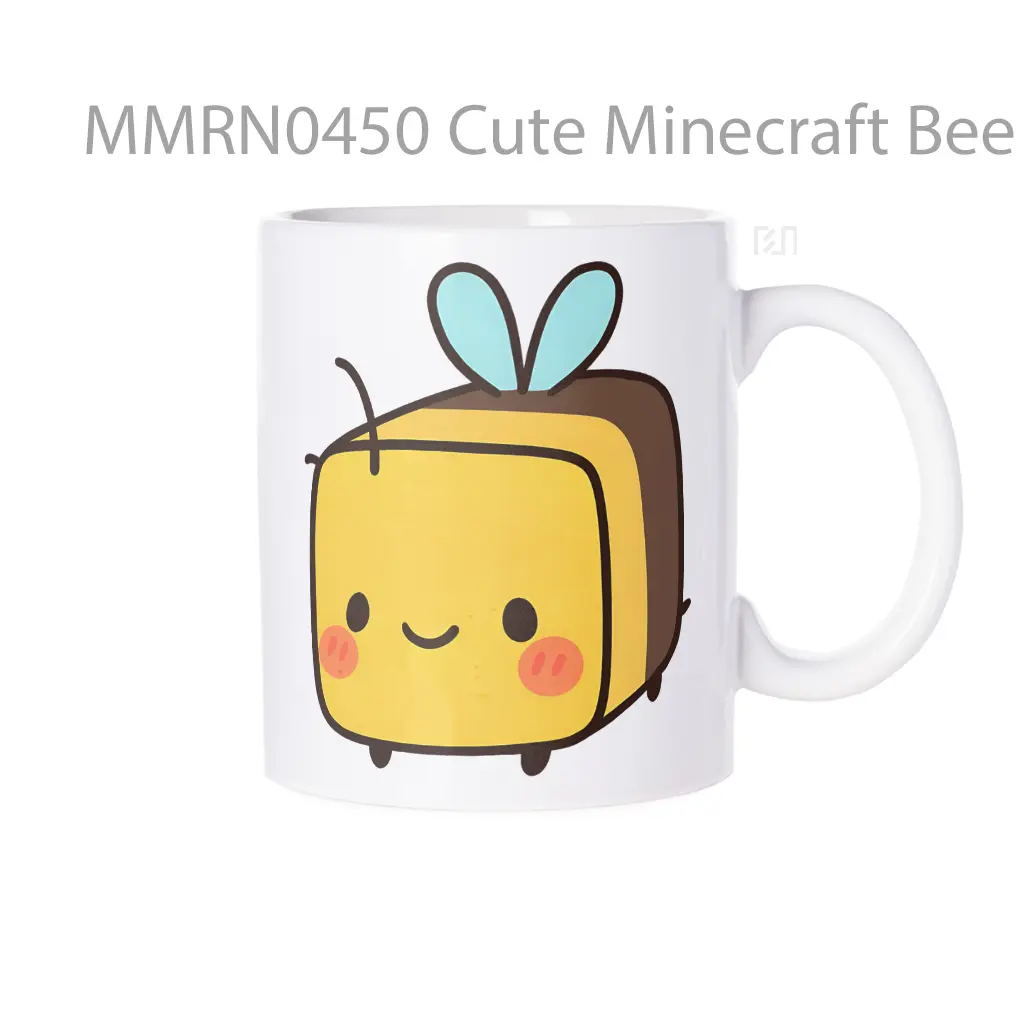 Cute Minecraft Bee Gelas Keramik Mug