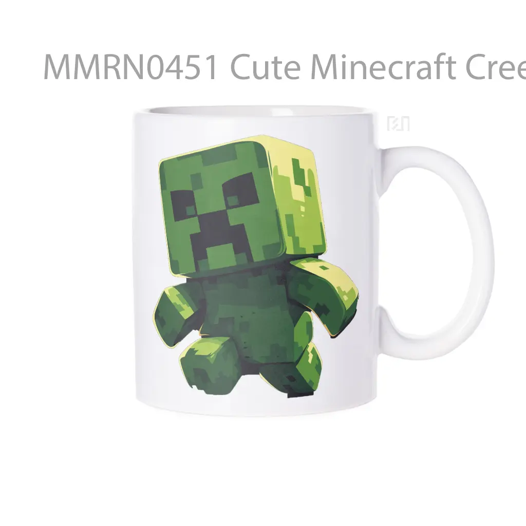 Cute Minecraft Creeper Gelas Keramik Mug