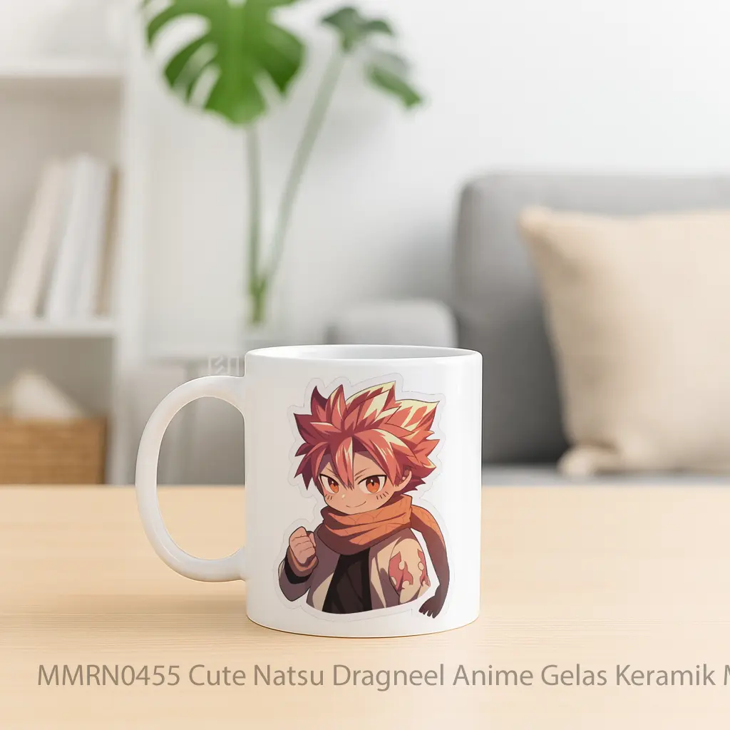 Cute Natsu Dragneel Anime Gelas Keramik Mug - Sudut 2