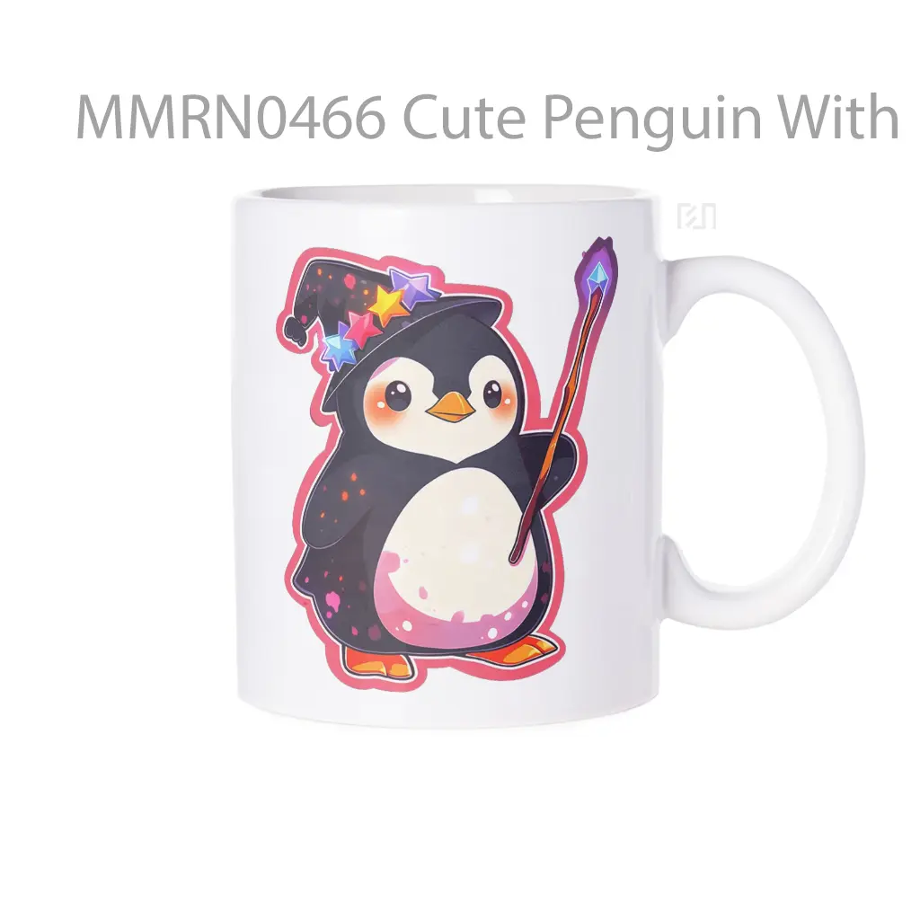 Cute Penguin With Magic Wand Gelas Keramik Mug