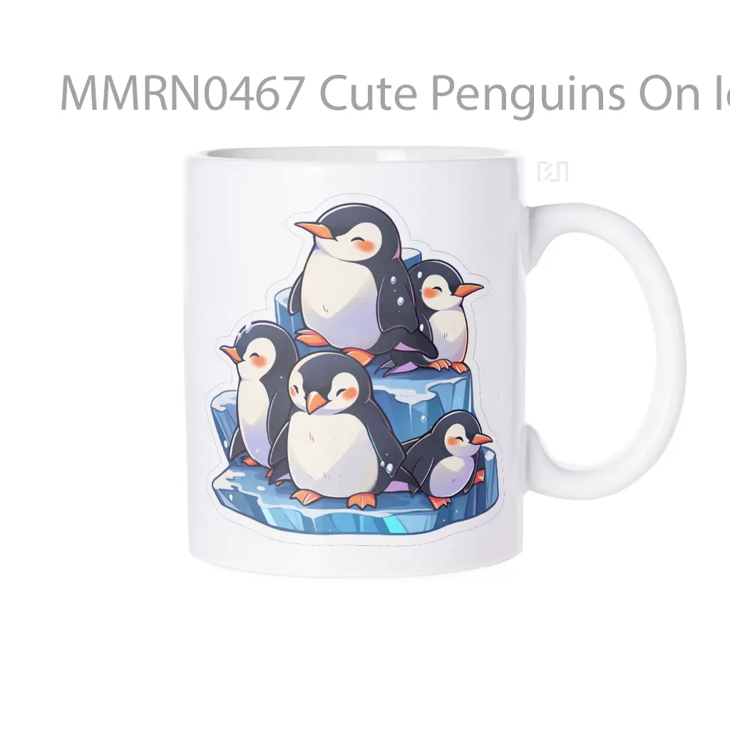 Cute Penguins On Iceberg Gelas Keramik Mug