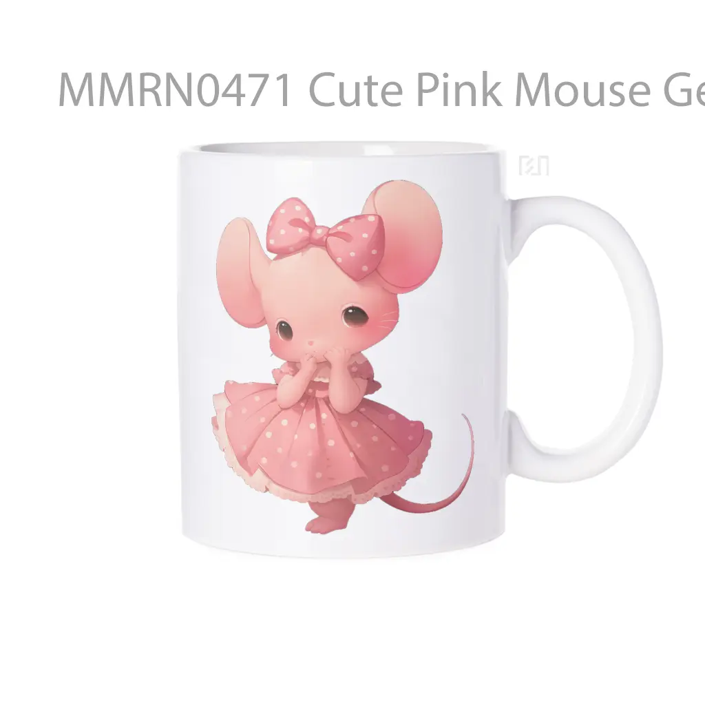 Cute Pink Mouse Gelas Keramik Mug