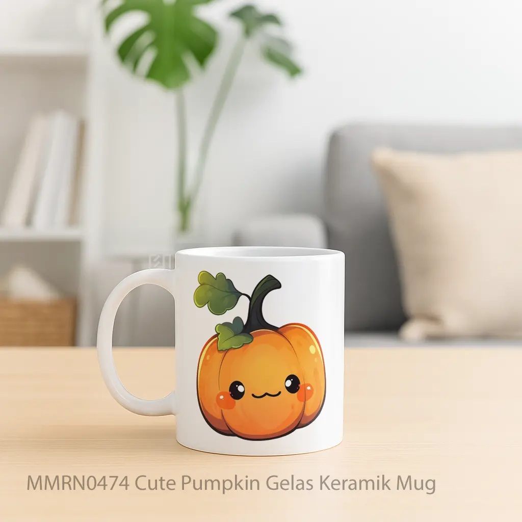 Cute Pumpkin Gelas Keramik Mug - Sudut 2