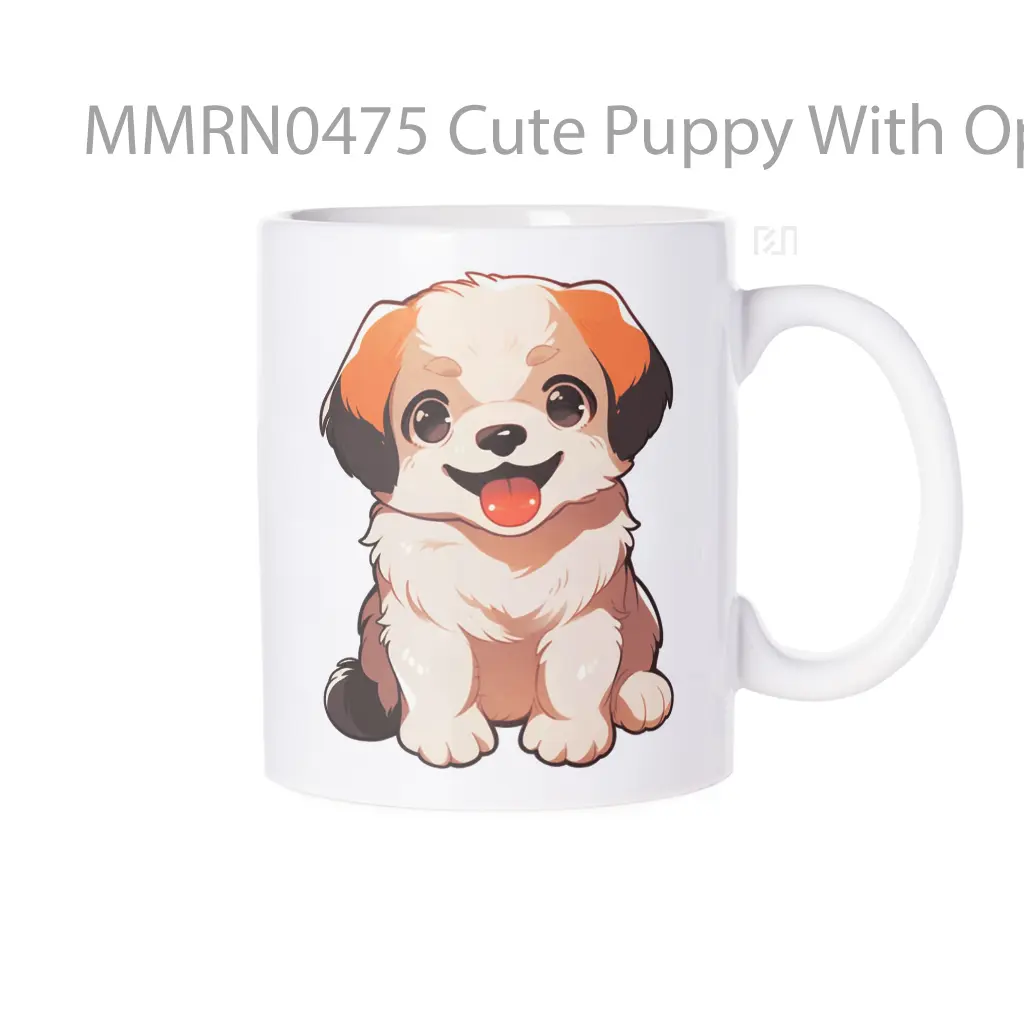 Cute Puppy With Open Mouth Gelas Keramik Mug