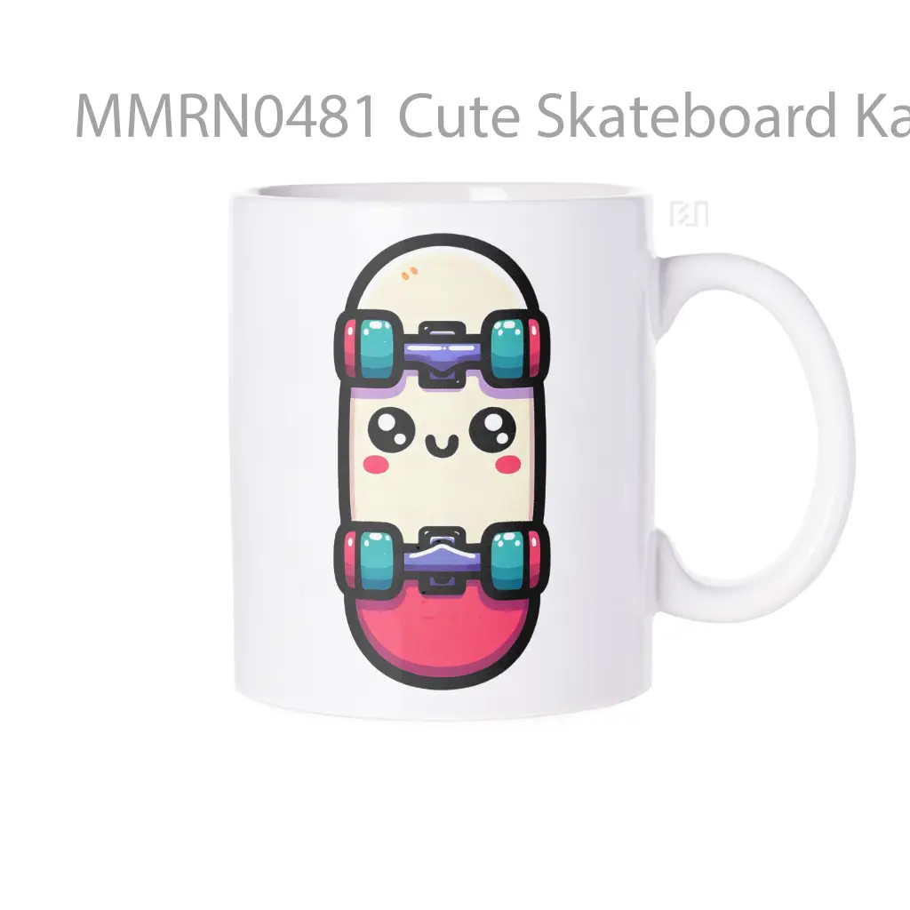 Cute Skateboard Kawaii Face Gelas Keramik Mug