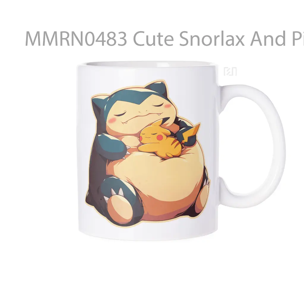 Cute Snorlax And Pikachu Sleeping Gelas Keramik Mug