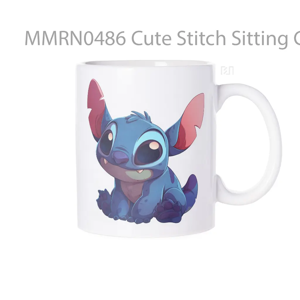 Cute Stitch Sitting Gelas Keramik Mug